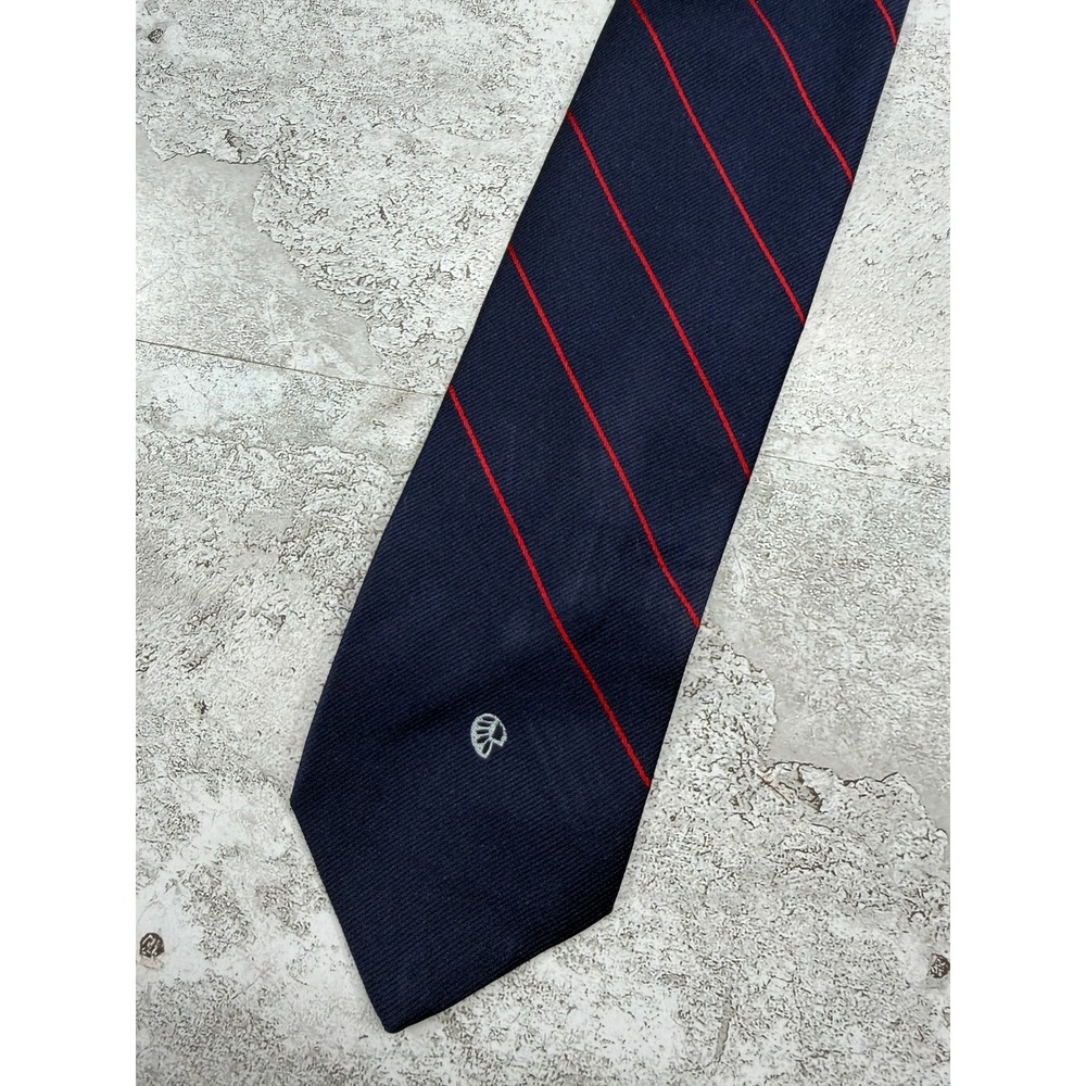Givenchy Tie Men OS Navy Blue Red Striped Silk Blend Vintage